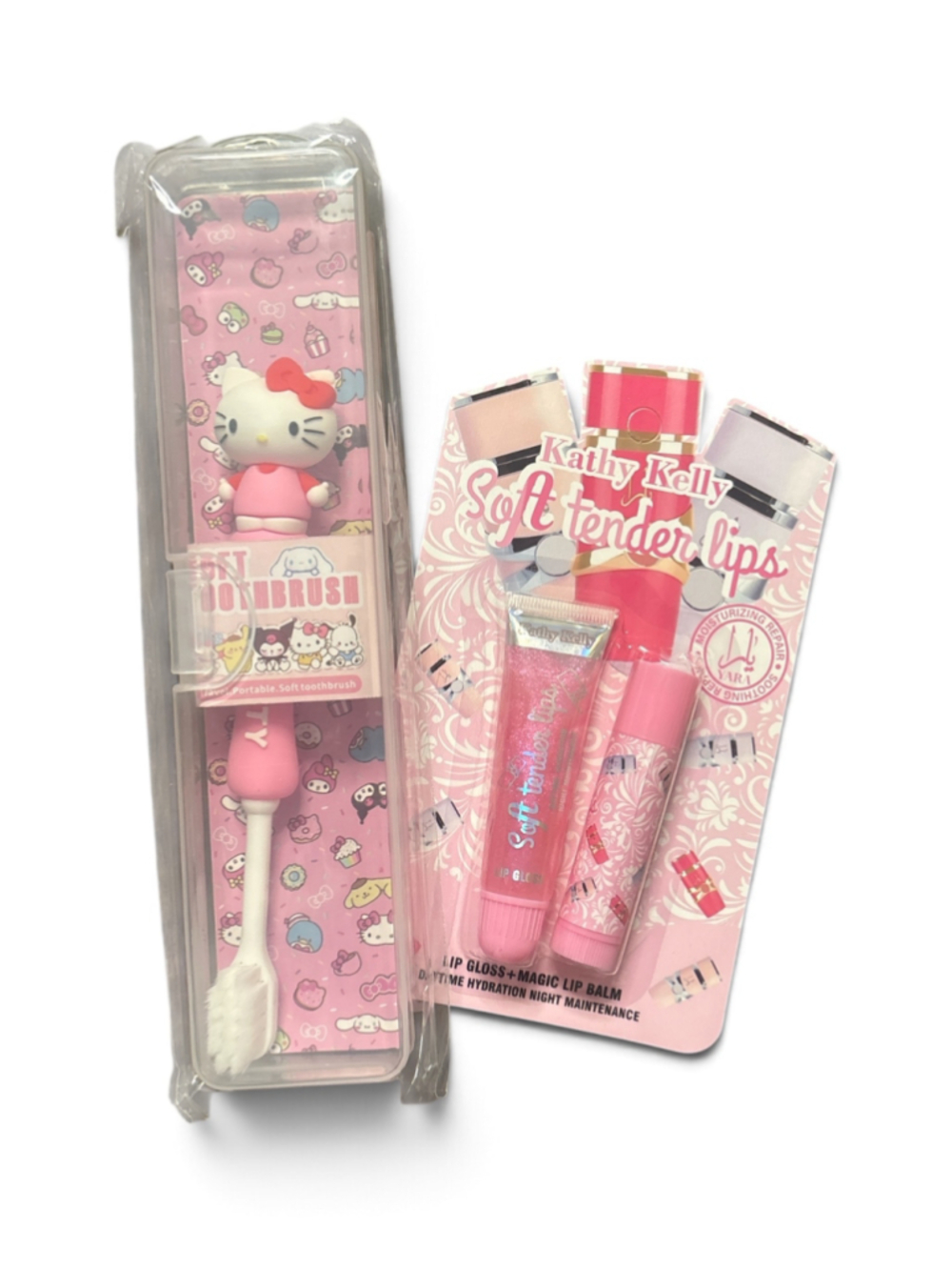 Hello Kitty Toothbrush & Kathy Kelly Lip Care Set for kids